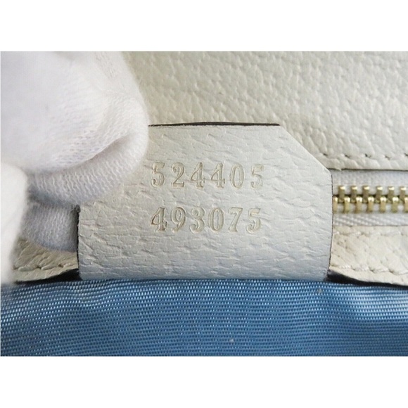 Gucci Ivory Crossbody Bag with Gold and Navy Accents - Picture 14 of 15